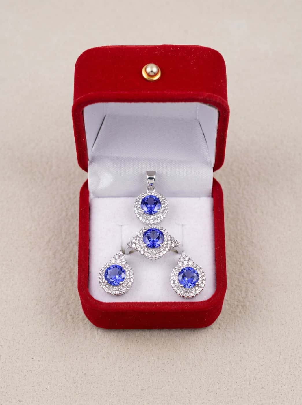 Tanzanite Ring, Earrings & Pendant Set