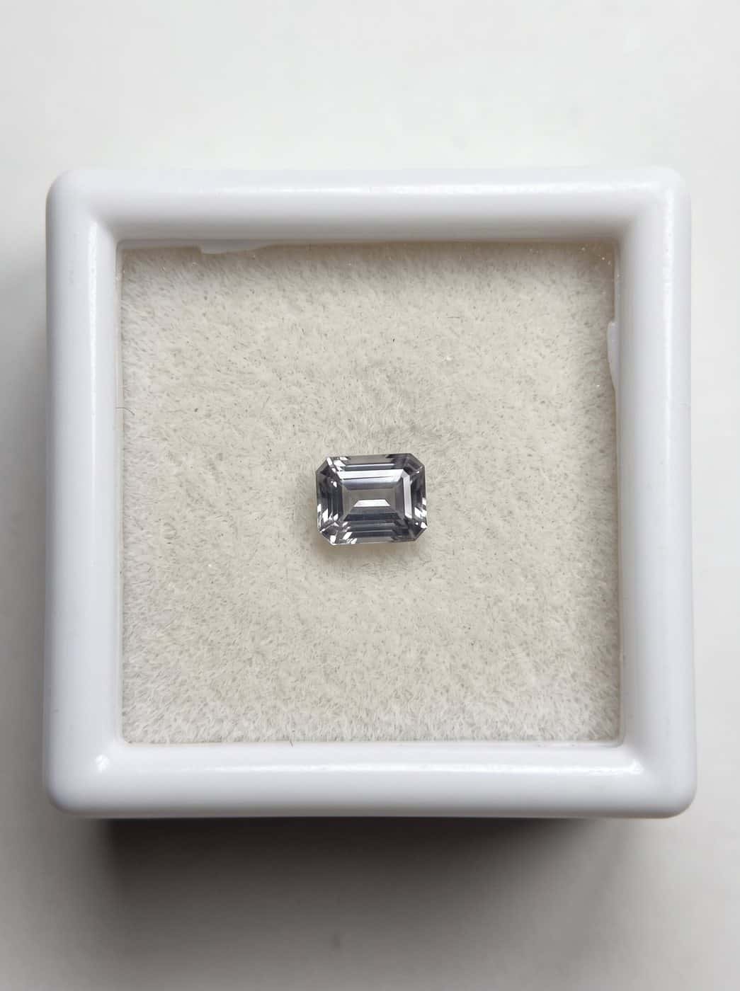 White Tanzanite, Emerald Cut, 0.65 ct