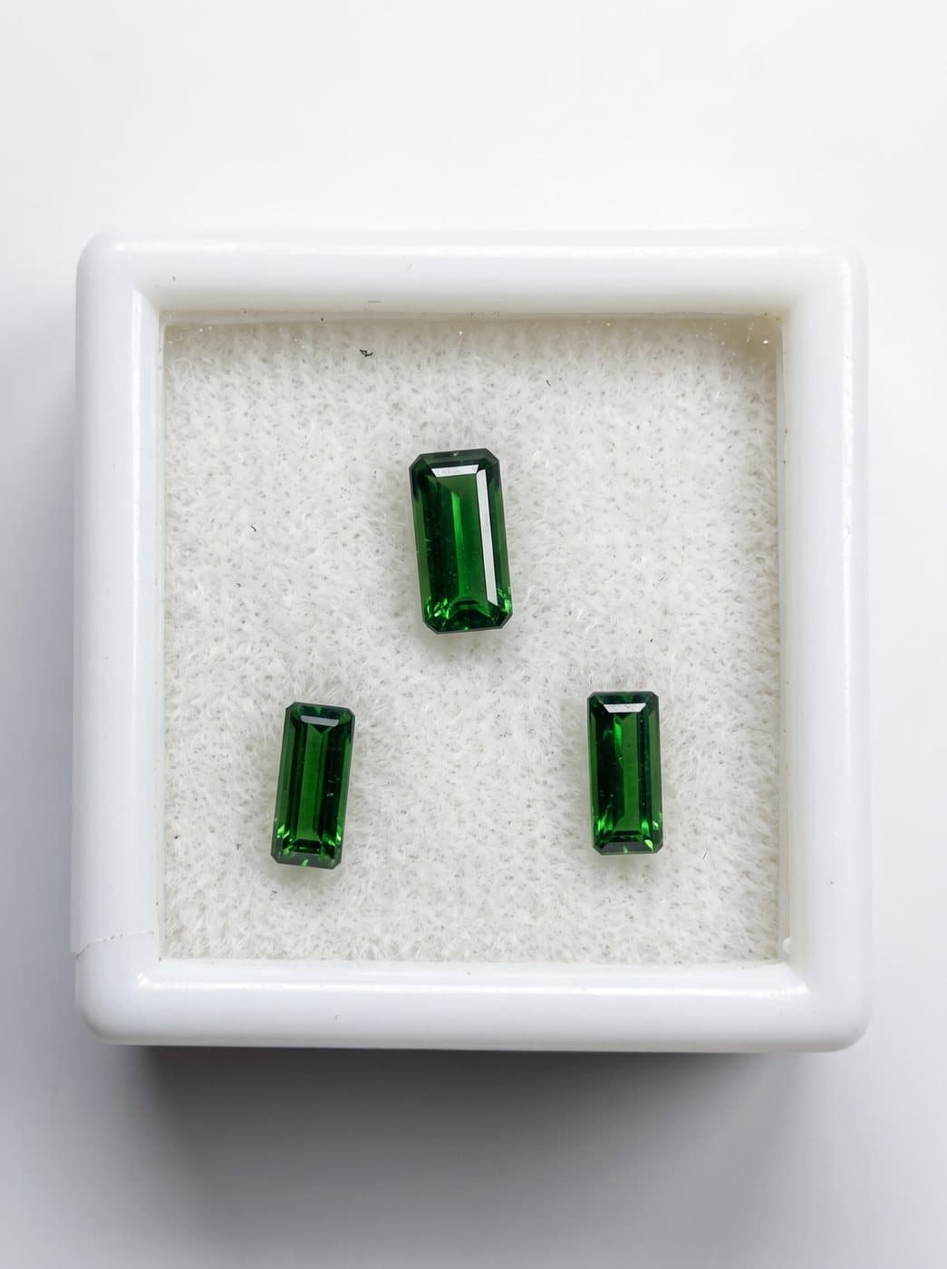 Green Tourmaline Trio, Emerald Cut, 4.60 ct