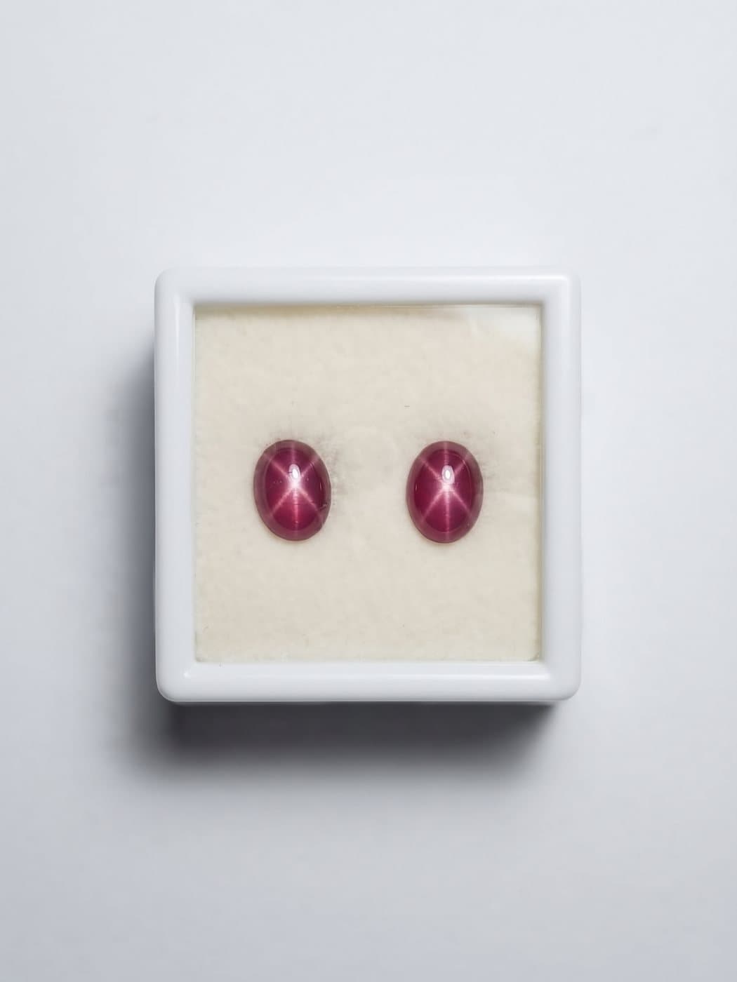 Ruby Cabochon Pair, Oval, 7.50 ct