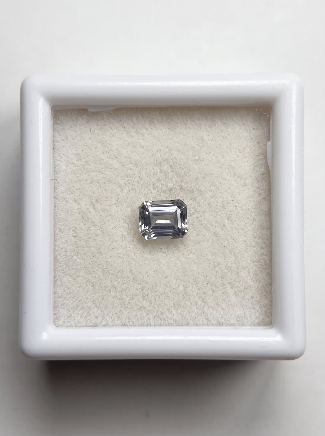 White Tanzanite, Emerald Cut, 0.65 ct
