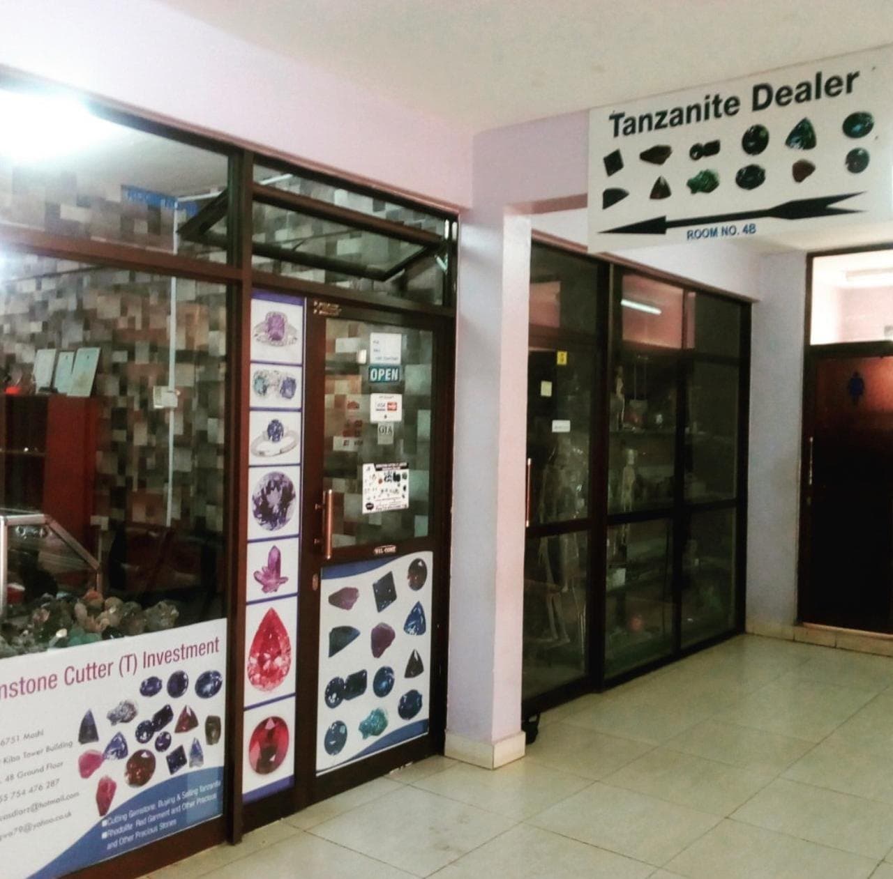 Gemstone Cutter (T) Investment shop entrance, Room 4B, Kibo Tower